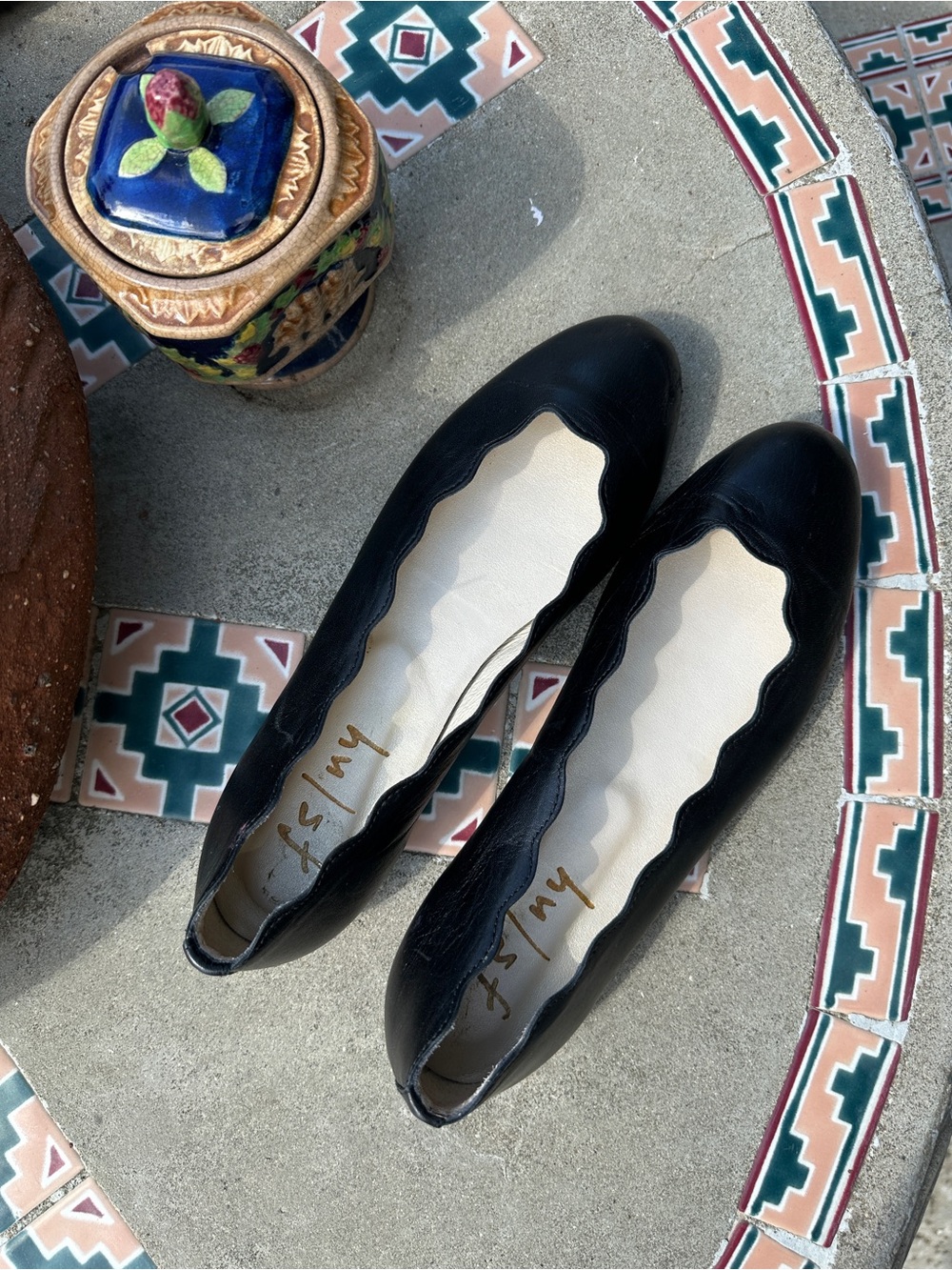 Jigsaw Black Leather - French Sole